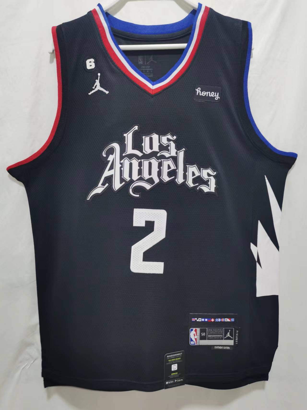 Men Los Angeles Clippers #2 Leonard Black Season 22-23 NBA Jersey->phoenix suns->NBA Jersey